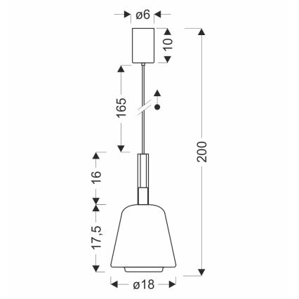 Пендел на кабел BUENO 1xGX53/9W/230V Ø 18 см опушено черно