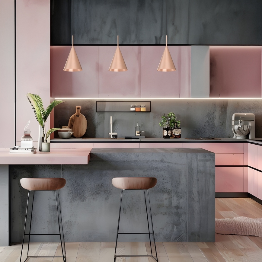 Пендел на кабел CAPITAL 1xGX53/15W/230V Ø 17 см, розово злато