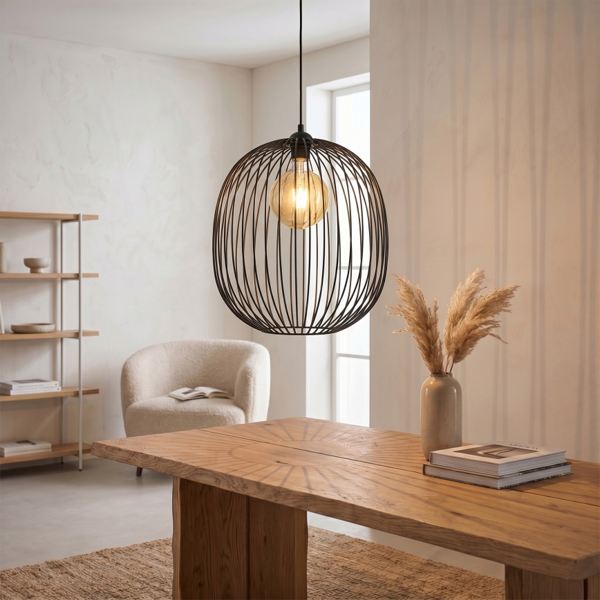 Пендел на кабел DESTELLO 1xE27/15W/230V Ø 32 см черен