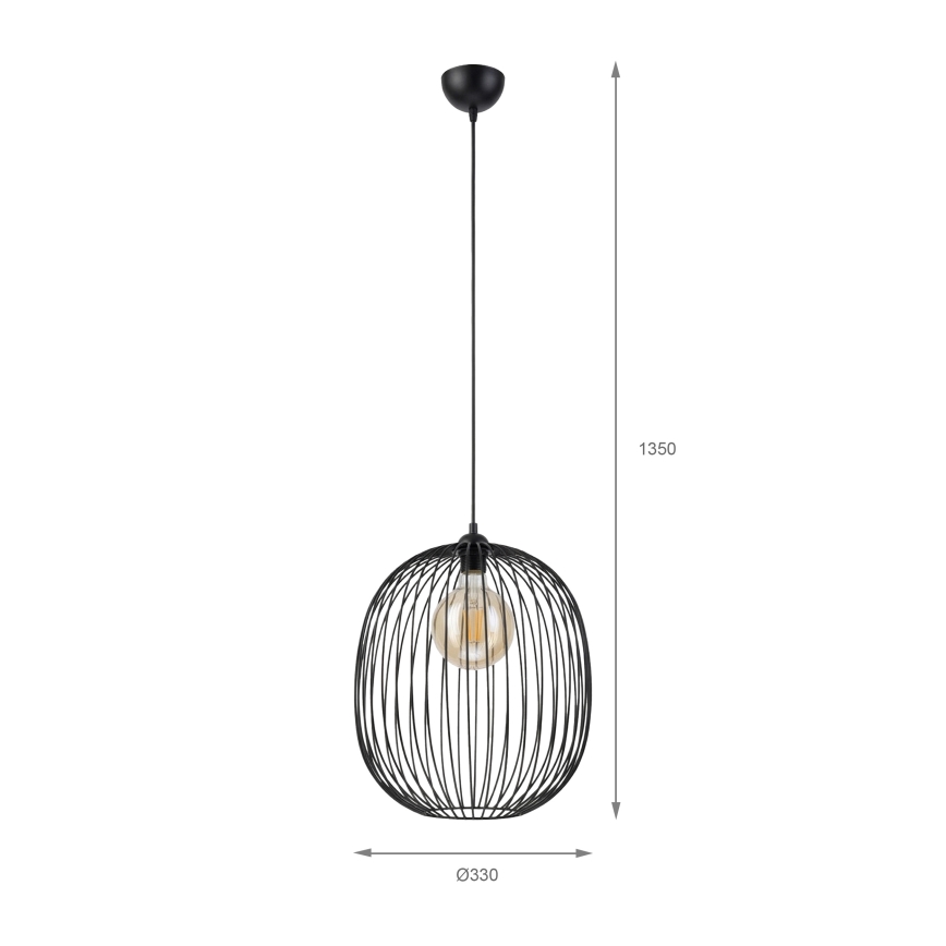 Пендел на кабел DESTELLO 1xE27/15W/230V Ø 32 см черен