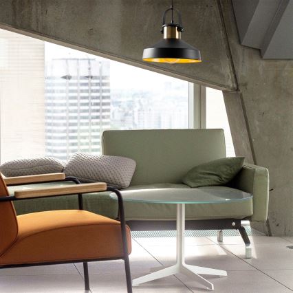 Пендел на кабел DODO 1xE27/40W/230V черен/бронзов