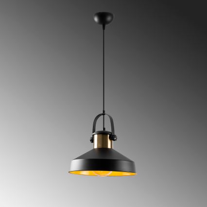 Пендел на кабел DODO 1xE27/40W/230V черен/бронзов