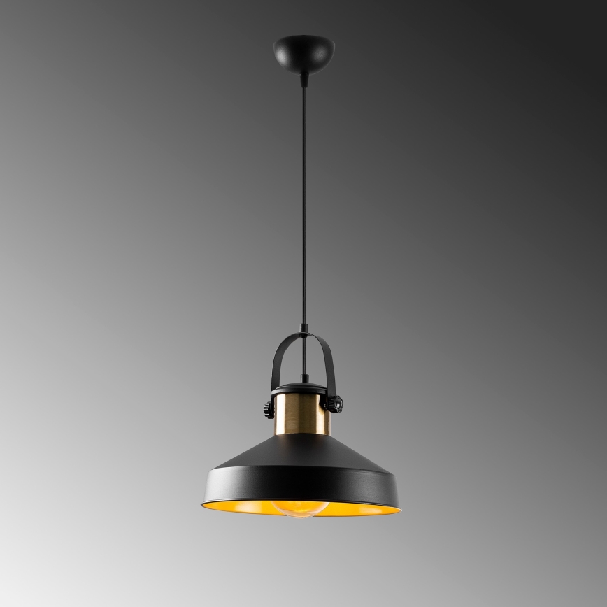 Пендел на кабел DODO 1xE27/40W/230V черен/бронзов