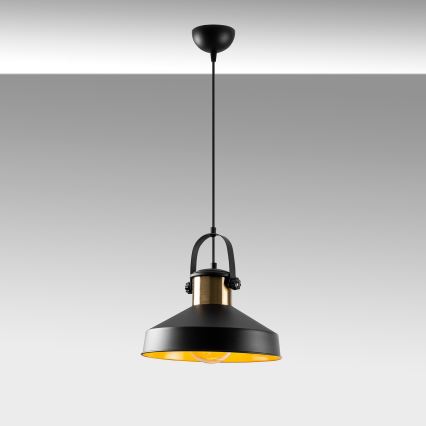 Пендел на кабел DODO 1xE27/40W/230V черен/бронзов