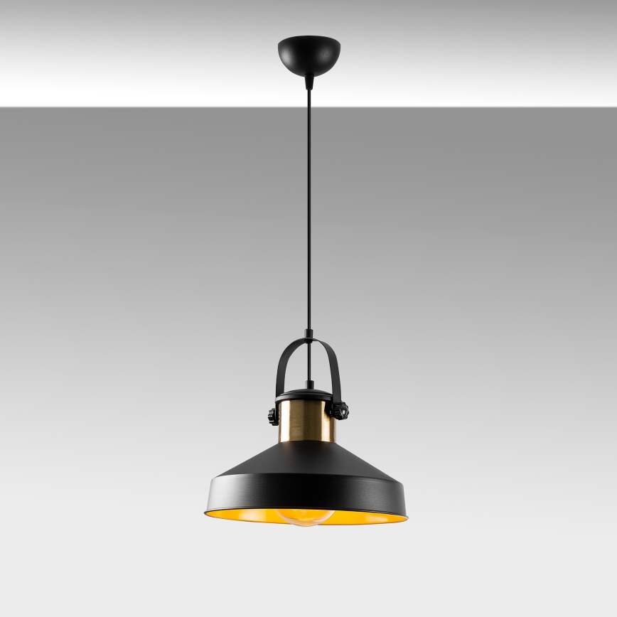 Пендел на кабел DODO 1xE27/40W/230V черен/бронзов