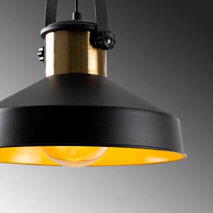 Пендел на кабел DODO 1xE27/40W/230V черен/бронзов