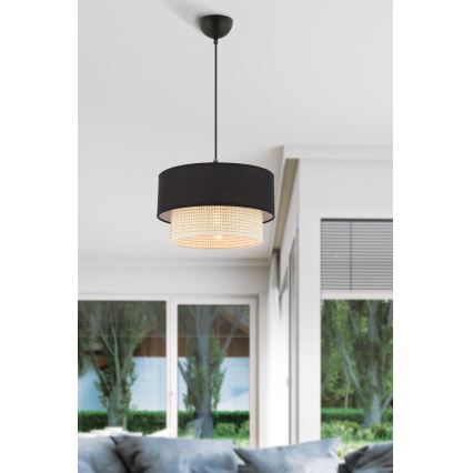 Пендел на кабел ECHO 1xE27/60W/230V черен/кремав