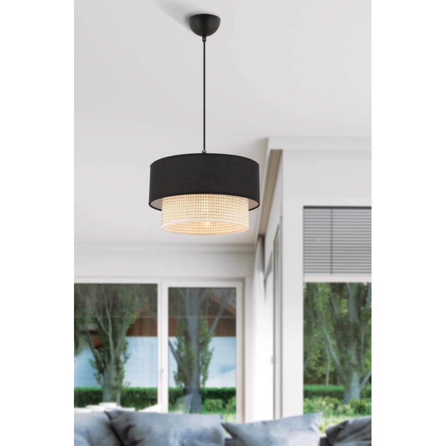 Пендел на кабел ECHO 1xE27/60W/230V черен/кремав