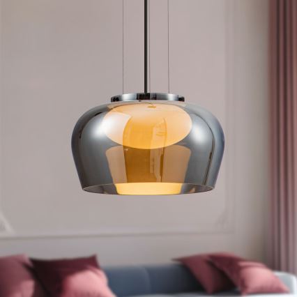 Пендел на кабел INSIEME 1xGX53/10W/230V, диаметър 35 см, опушено черно