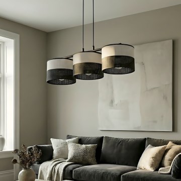 Пендел на кабел KARBON 3xE27/15W/230V черен/сив