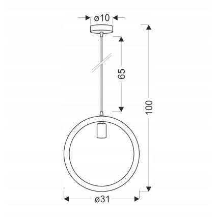 Пендел на кабел KOLO 1xE27/40W/230V бежов/черен