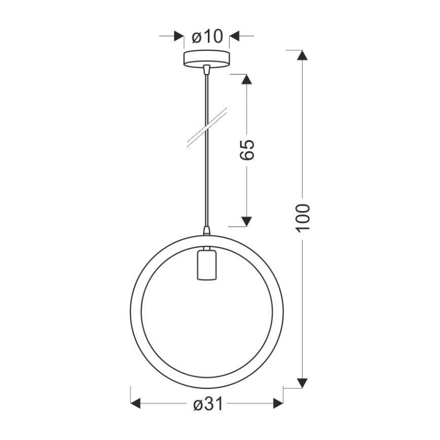 Пендел на кабел KOLO 1xE27/40W/230V бежов/черен