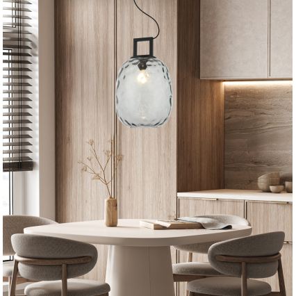 Пендел на кабел LUCY 1xE27/40W/230V опушено черно