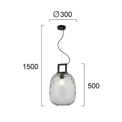 Пендел на кабел LUCY 1xE27/40W/230V опушено черно