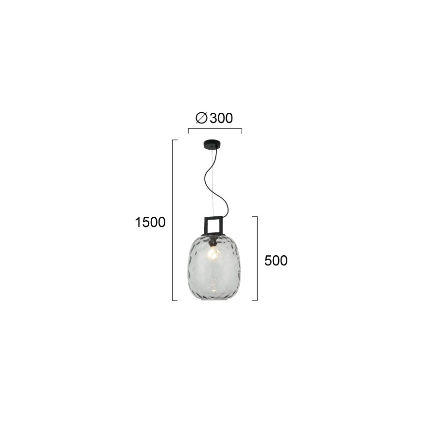 Пендел на кабел LUCY 1xE27/40W/230V опушено черно