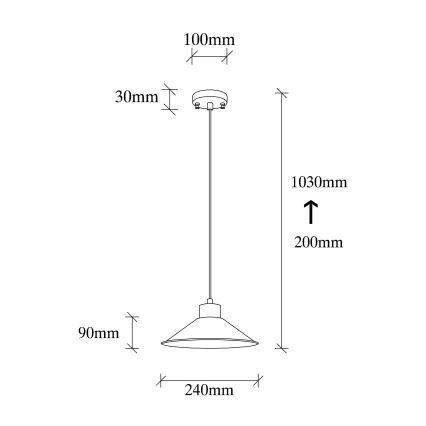 Пендел на кабел MANAVGAT 1xE27/40W/230V, меден/кафяв