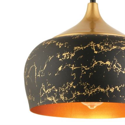 Пендел на кабел MONZA 1xE27/40W/230V Ø 30 см черен/бронзов