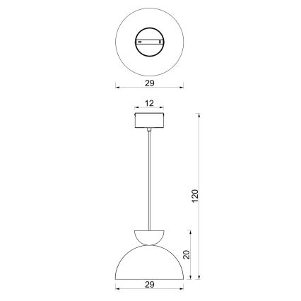 Пендел на кабел NEVIS 1xE27/15W/230V Ø 29 см бежов