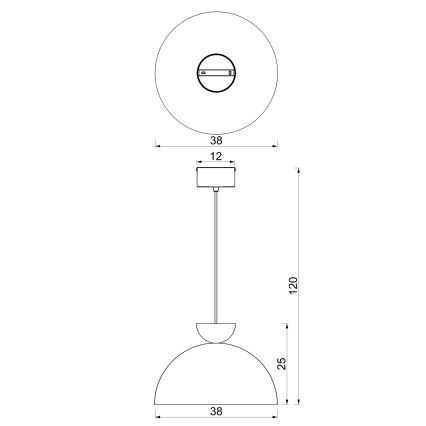 Пендел на кабел NEVIS 1xE27/15W/230V, Ø 38 см, бордо