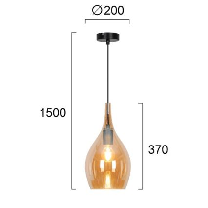 Пендел на кабел NEXT 1xE27/40W/230V оранжев/черен