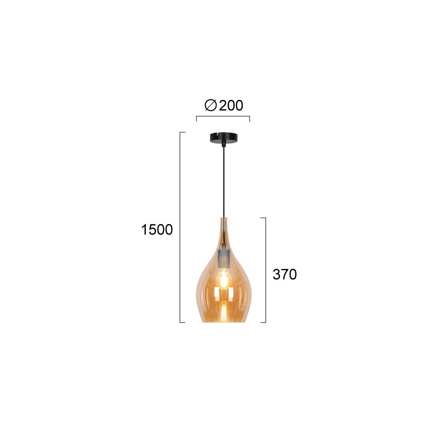 Пендел на кабел NEXT 1xE27/40W/230V оранжев/черен