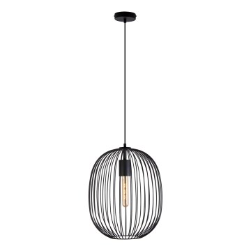 Пендел на кабел OVELLA 1xE27/15W/230V Ø 34 см черен