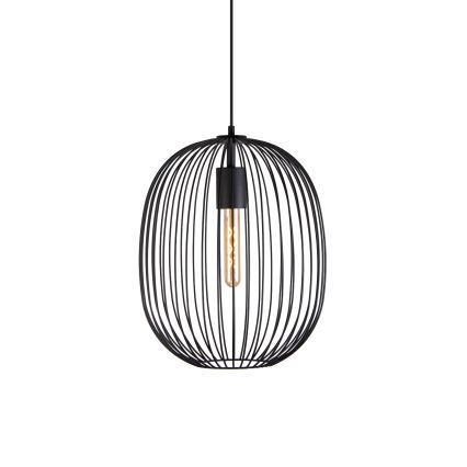 Пендел на кабел OVELLA 1xE27/15W/230V Ø 34 см черен