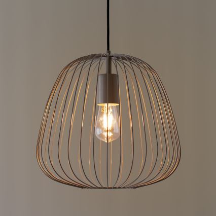 Пендел на кабел OVELLA 1xE27/15W/230V Ø 36 см сив