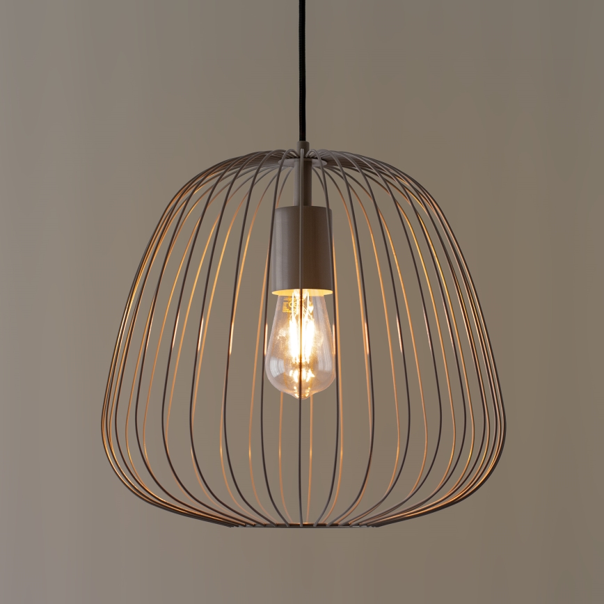 Пендел на кабел OVELLA 1xE27/15W/230V Ø 36 см сив