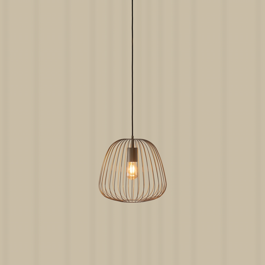 Пендел на кабел OVELLA 1xE27/15W/230V Ø 36 см сив
