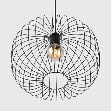 Пендел на кабел OVELLA 1xE27/15W/230V, Ø 46 cm, черен