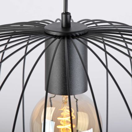 Пендел на кабел OVELLA 1xE27/15W/230V, Ø 46 cm, черен