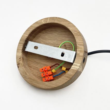 Пендел на кабел PIA 1xE27/60W/230V Ø 30 см, дъб