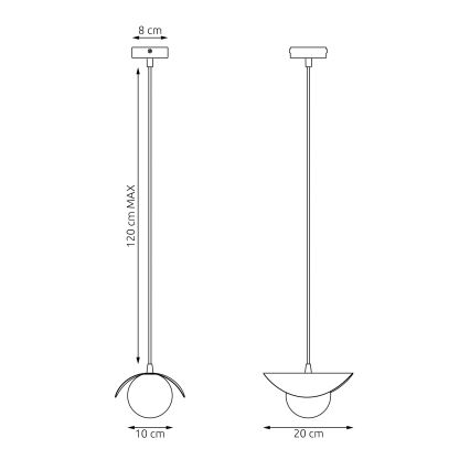 Пендел на кабел RITUAL 1xG9/8W/230V черен