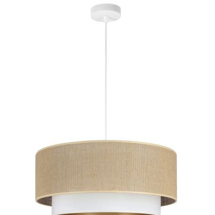 Пендел на кабел SARTA 1xE27/60W/230V, диам. 45 см, бял/юта