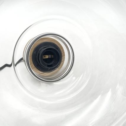 Пендел на кабел SINGLE 1xE27/60W/230V диам. 28 см дъб