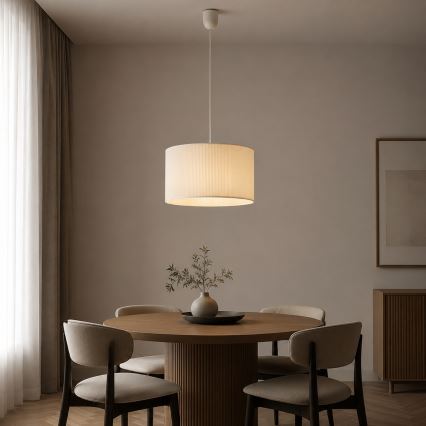 Пендел на кабел SIRJA PLISADO 1xE27/15W/230V Ø 35 см кремав