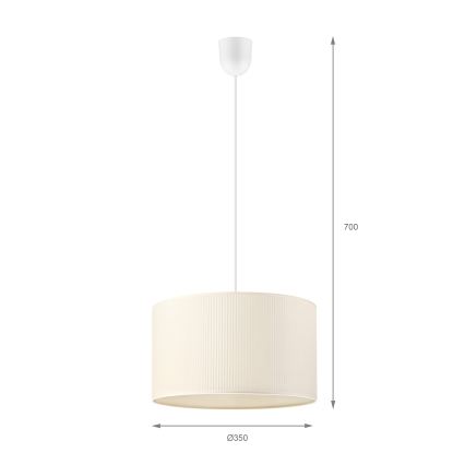 Пендел на кабел SIRJA PLISADO 1xE27/15W/230V Ø 35 см кремав
