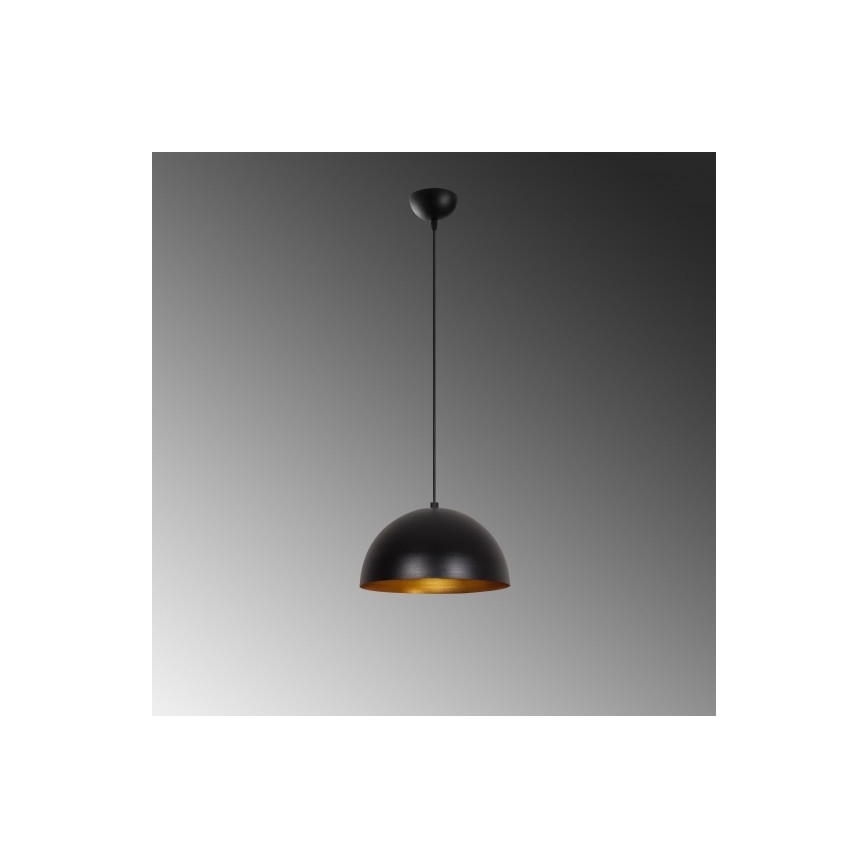 Пендел на кабел SIVANI 1xE27/40W/230V Ø 30 см черен/меден