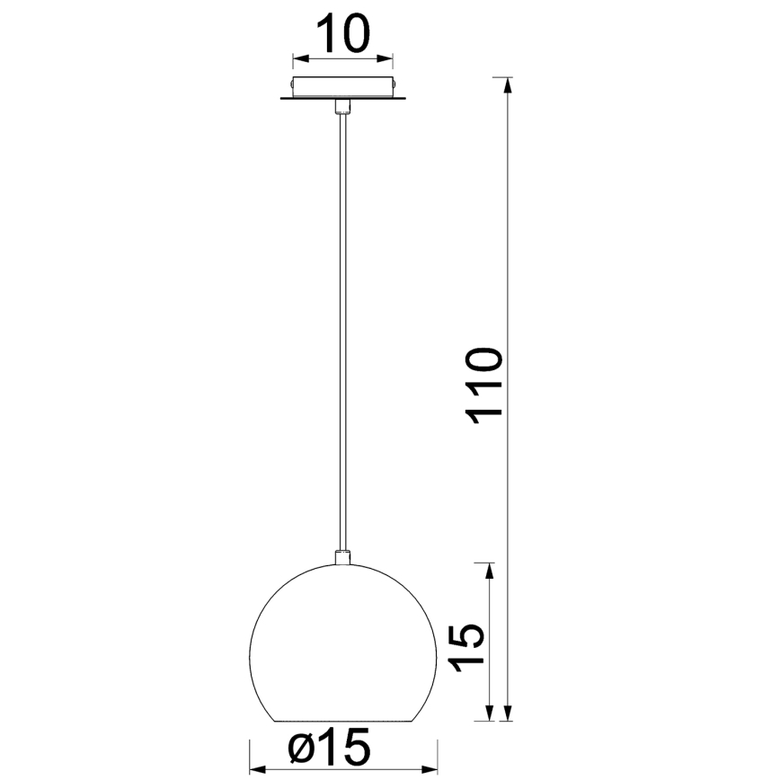 Пендел на кабел SOOL 1xE27/15W/230V, Ø 15 см, бял