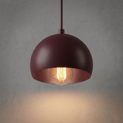 Пендел на кабел SOOL 1xE27/15W/230V Ø 15 см бордо