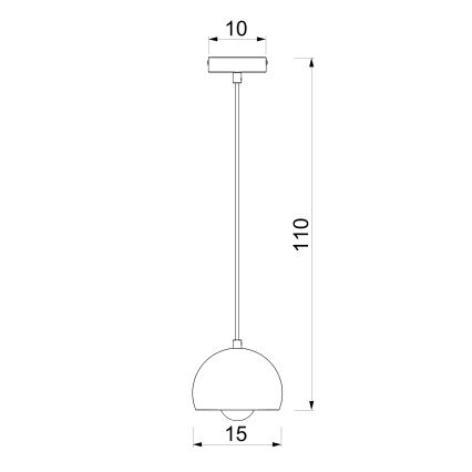 Пендел на кабел SOOL 1xE27/15W/230V Ø 15 см бордо