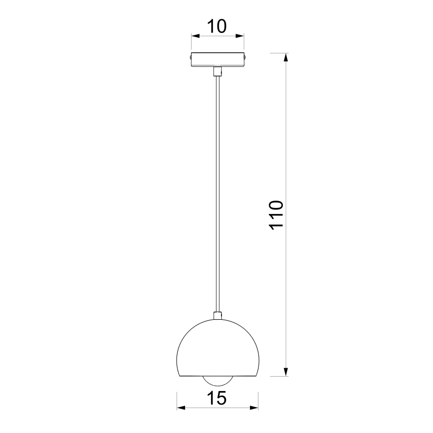 Пендел на кабел SOOL 1xE27/15W/230V Ø 15 см, черен