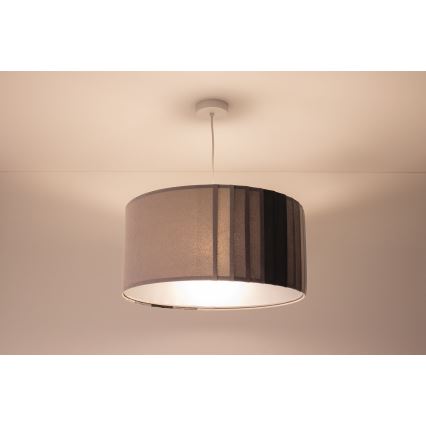 Пендел на кабел STRIPES 1xE27/60W/230V Ø 40 см сив