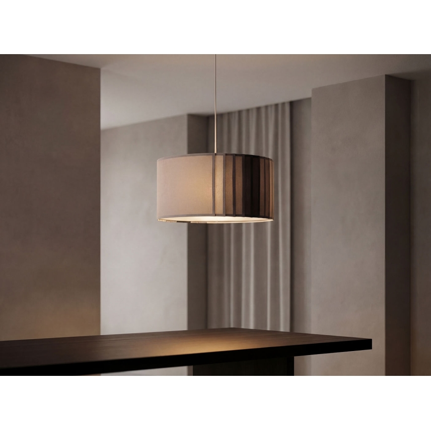 Пендел на кабел STRIPES 1xE27/60W/230V Ø 40 см сив