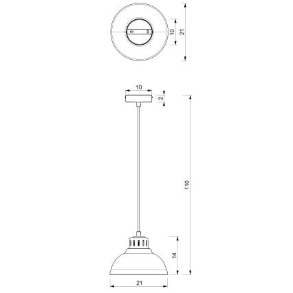 Пендел на кабел SVEN 1xE27/15W/230V бордо