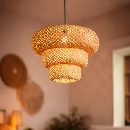 Пендел на кабел TULUM 1xE27/15W/230V бамбук