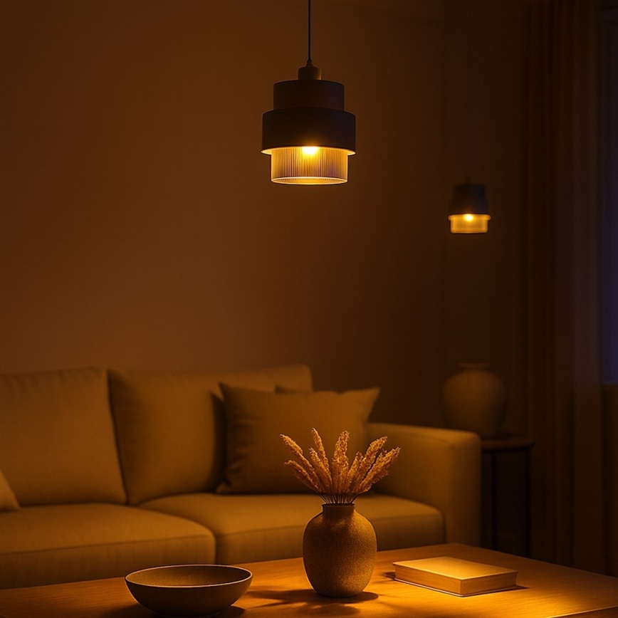 Пендел на кабел VALENTINO 1xE27/15W/230V бежов/прозрачен