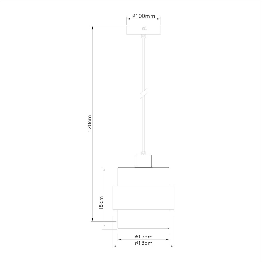 Пендел на кабел VALENTINO 1xE27/15W/230V бежов/прозрачен