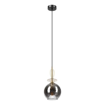 Пендел на кабел VELLO 1xE27/15W/230V черен/димчато бежов/черен